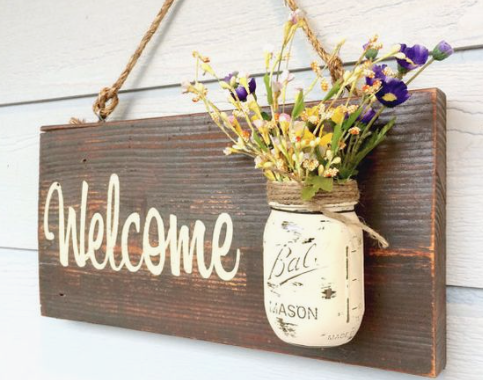 welcome mason jar